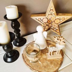 Etoile lumineuse claus renne tricot en bois eminza