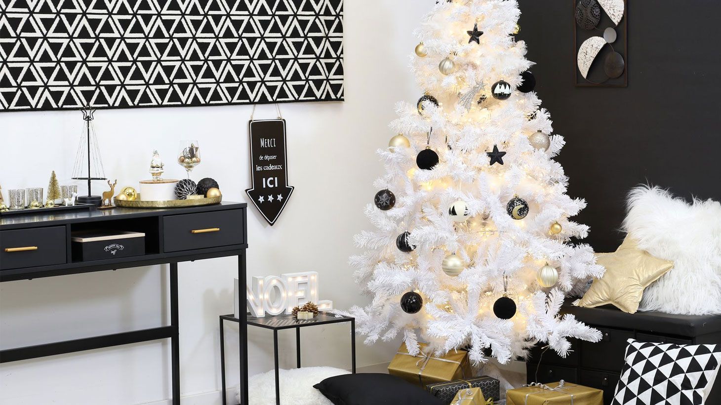 sapin blanc décoré