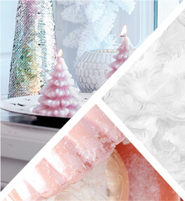 couleurs et motifs Noël rose doré