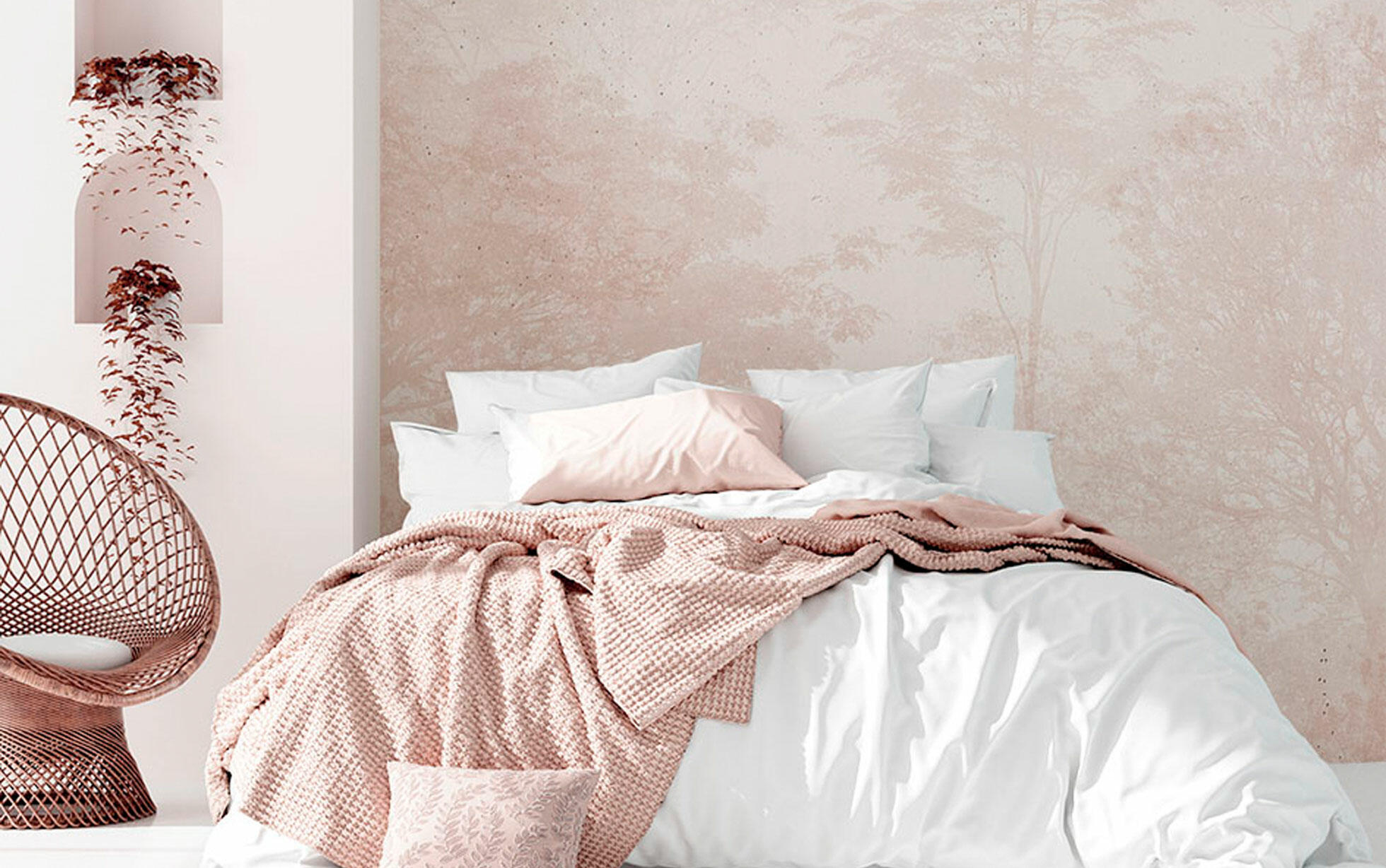 camera da letto rosa cipria