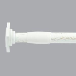 Tringle autobloquante extensible (L70 - L120 cm / D22 mm) Carré Blanc