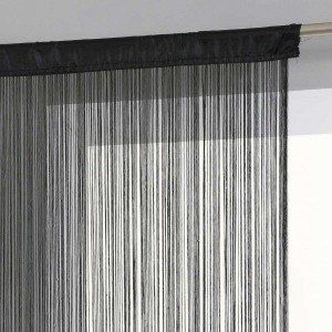 Cortina de hilo (120 x A240 cm) Liso Negro