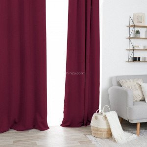 Paire de rideaux occultants (135 x H240 cm) Uni Rouge