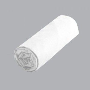 Drap housse coton (90 cm) Confort Blanc