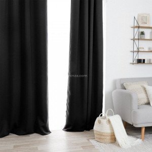 Paire de rideaux occultants (135 x H240 cm) Uni Noir