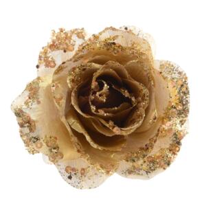 Flor decorativa sobre pinza Rosace Oro