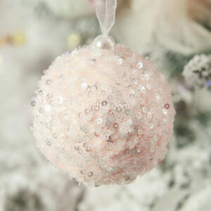 Lote de 12 bolas de Navidad (D80 mm) Fun Rosa polvo