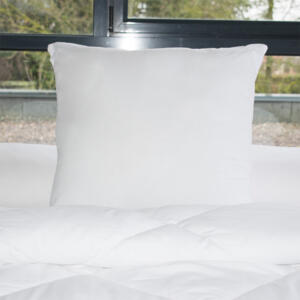 Lote de 2 almohadas cuadradas (60 cm) Lavables a 95°C Blanco