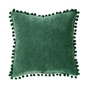 Quadratisches Kissen (40 cm) Pompons Grün