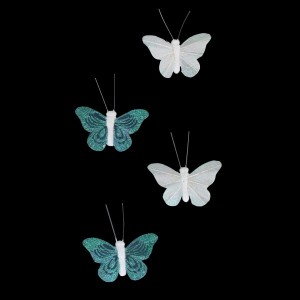 Lot de 4 papillons Koh Samui Blanc et gris foncé