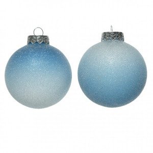 Lot de 12 boules de Noël (D80 mm) Glaçage Bleu nuit