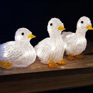 Famille Canard à piles lumineux blanc chaud 10 LED