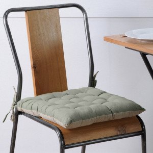 Coussin de chaise carré Duo Vert kaki