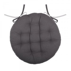 Coussin de chaise rond Duo Gris anthracite