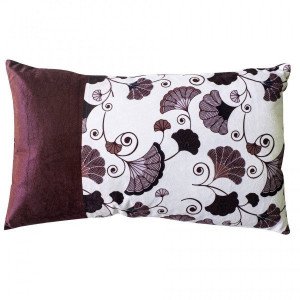 Coussin rectangulaire Ginko Violet aubergine