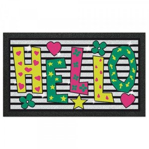 Tapis d'entrée (68 cm) Happy Hello Multicolore