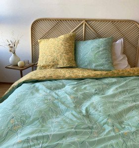 pezzi Blueberryshop lettino copripiumino e federa set di biancheria da letto 150 x 120 cm verde 