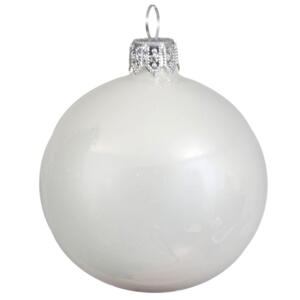 Lot de 4 boules de Noël en verre (D100 mm) Arctique brillantes Blanc 