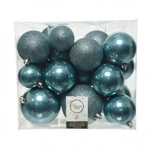 Lot de 26 boules de Noël  Lara Bleu glacier