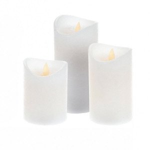 Lot de 3 bougies votives LED Imitation flamme Blanc chaud