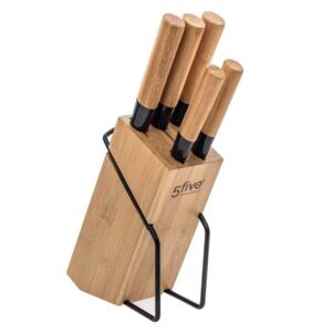 Bloque de 5 cuchillos bambú Beige