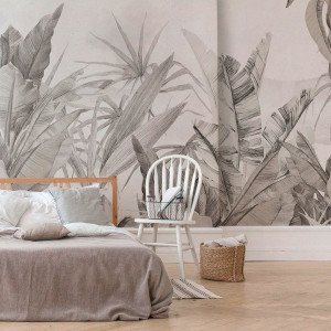 Décoration murale jungle adhésive (257 x 260 cm) Palmiers Noir