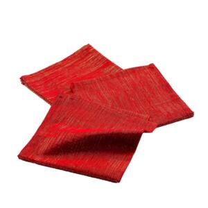 Lot de 3 serviettes coton Elegancia Rouge