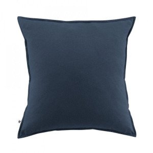 Taie d'oreiller carrée flanelle de coton (63 cm) Candice Bleu nuit