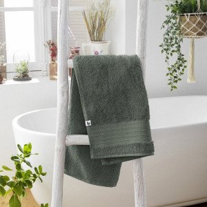 Serviette de bain coton bio (50 x 90 cm) Garance Vert romarin