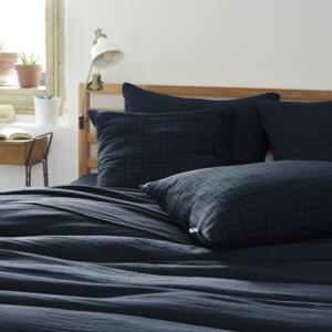 Funda de almohada cuadrada en en gasa de algodón (60 cm) Gaïa Mix Azul noche