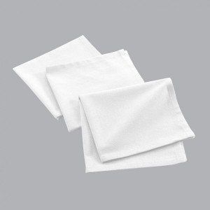 Lot de 3 serviettes coton recyclé (40 cm) Mistral Blanches