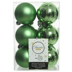 Lote de 12 bolas de Navidad (D60 mm) Alpine Verde muérdago