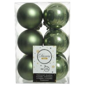 Lot de 12 boules de Noël (D60 mm) Alpine Vert mousse