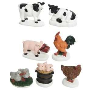 Figurines animaux de la ferme pour village