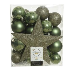 Kit de decoración para árbol de Navidad Novae Verde musgo