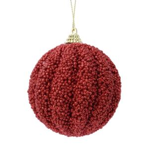 Lot de 12 boules de Noël (D80 mm) Etincelle Rouge