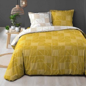 Funda Nórdica y dos fundas para almohadas algodón (240 cm) Lineor Amarillo y dorado
