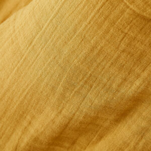 Sábana encimera en gasa de algodón (240 cm) Gaïa Amarillo azafrán