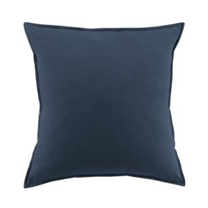 Funda de almohada cuadrada en franela de algodón (63 cm) Théa Azul noche