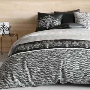 Funda Nórdica y dos fundas para almohada en algodón (260 cm) Tayla Negro