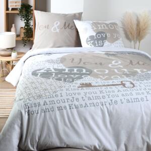 Funda Nórdica y dos fundas para almohada en algodón (240 cm) Amour Beige