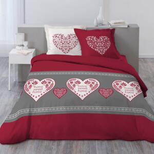Funda Nórdica y dos fundas de almohada en algodón (240 cm) Sweet Heart Rojo