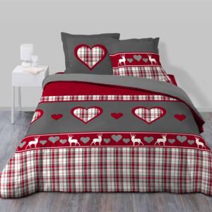 Funda Nórdica y dos fundas de almohada en algodón (240 cm) Suzon Rojo