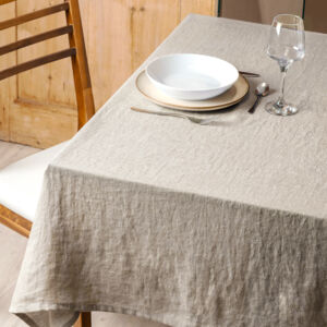 Mantel rectangular lino lavado (L250 cm) Louise Beige