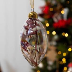Lot de 12 boules de Noël (D80 mm) en verre Gypsophile Transparent