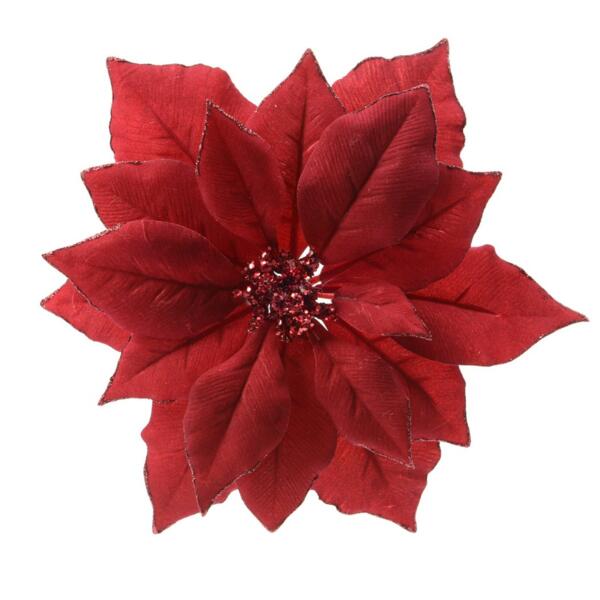 Fleur décorative sur pince Bella Rouge