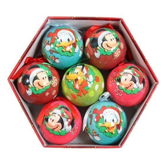 Estuche de 7 bolas de Navidad Disney Mickey - Bola y decoración para árbol  - Eminza