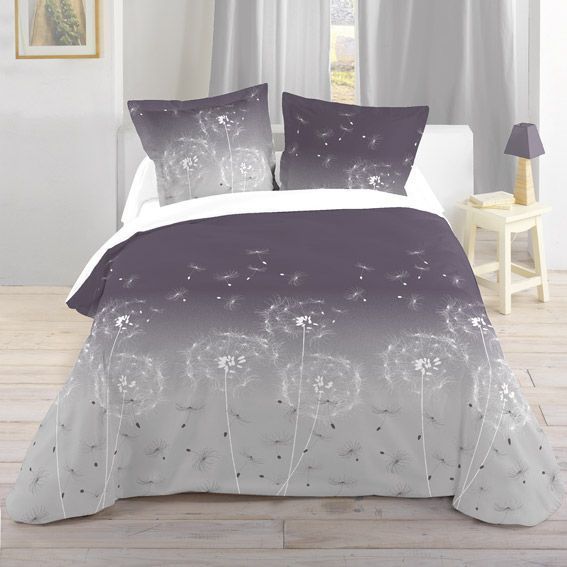 Sleepdown Parure de lit avec Housse de Couette et taie d'oreiller en Polaire pailletée pour lit Simple Gris Anthracite 135 x 200 cm