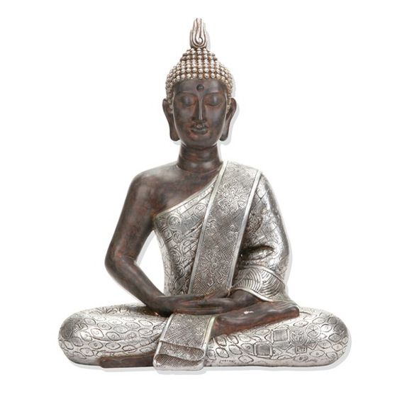 Perseo Frente al mar Conveniente Buda sentado Plateado - Accesorio decorativo - Eminza