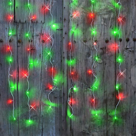 Koppelbaar lichtgordijn m Groen en rood 96 LED - Kerstverlichting -